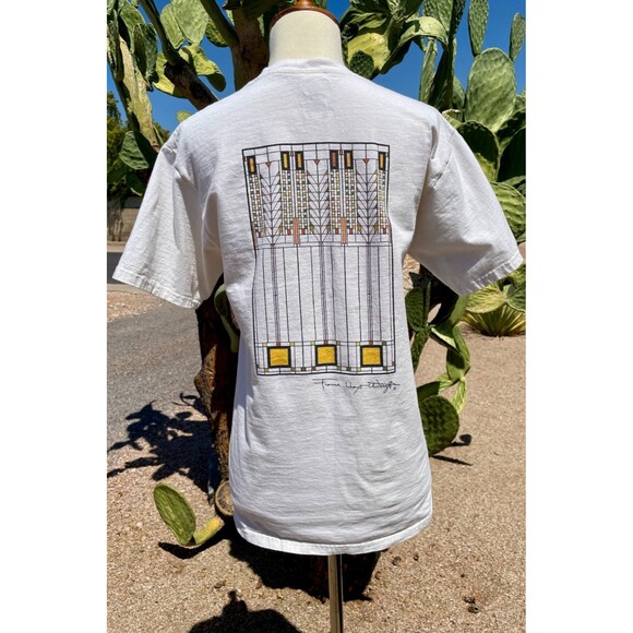 Frank Lloyd Wright T-Shirt Womens Small Graphic Southwest T-Shirt Small Cream S - Picture 10 of 14